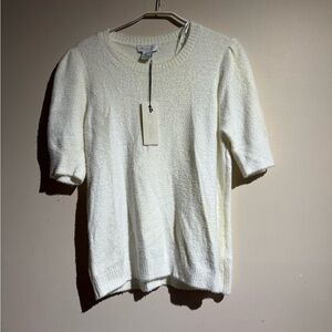 Rachel Zoe Cream Textured Knit Top